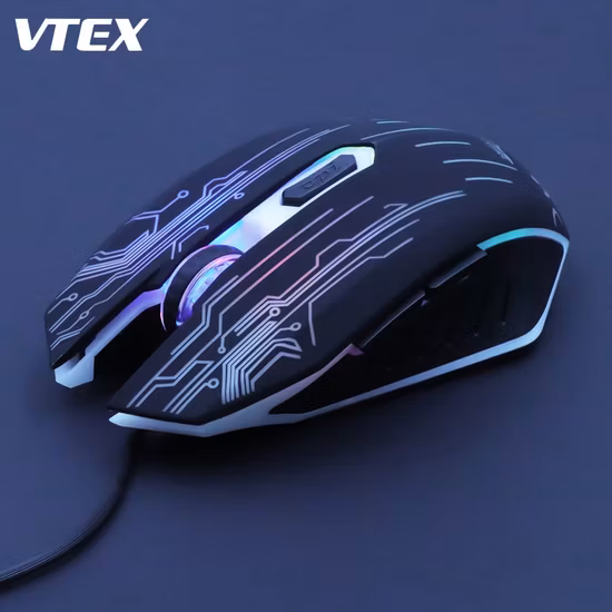 Nouvelle souris de jeu filaire colorée avec lumière LED RVB